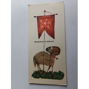 POCZTÓWKA ŚWIĄTECZNA BARANEK, WRÓBLEWSKI