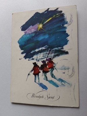 CARTE POSTALE DE NOËL HIGHLANDERS, ÉTOILE, GRABIAŃSKI