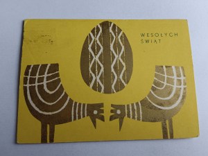 CARTE POSTALE DE NOËL ŒUF DE PÂQUES COQ, MŁODZIANOWSKI