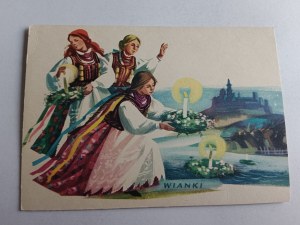 VÁNOČNÍ POHLEDNICE VĚNCE LIDOVÉ KROJE, ORŁOWSKA