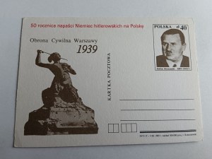 POSTCARD CIVIL DEFENSE OF WARSAW