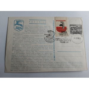 KOPERTA KOZIENICE, STUDZIANKI, ZNACZEK, STEMPEL