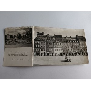 POCZTÓWKA ROZKŁADANA WARSZAWA RYNEK, ZNACZEK STEMPEL