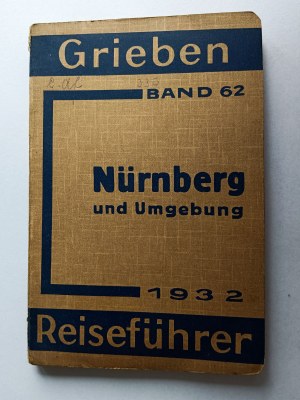 GUIDE PLAN DE VILLE NURNBERG ALLEMAGNE 1932 CARTE DÉPLIANTE