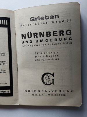 GUIDE PLAN DE VILLE NURNBERG ALLEMAGNE 1932 CARTE DÉPLIANTE