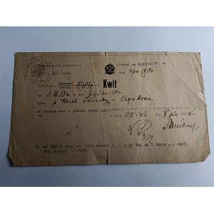 KWIT CIĘŻKOWICE, GRYBÓW, URZĄD PODATKOWY, PODATEK GRUNTOWY, 1904 R