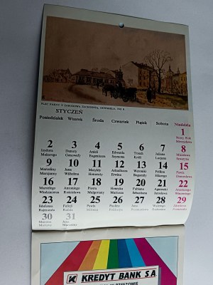 WALL CALENDAR, OLD RZESZOW IN THE GRAPHICS OF BOLESŁAW KIERNAS, 1995, SOCIETY OF FRIENDS OF RZESZOW