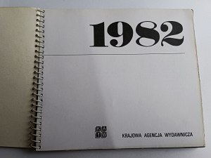 CALENDAR 1982, PICTURES OF POLISH CITIES, BIAŁYSTOK, GORZÓW WIELKOPOLSKI, CZĘSTOCHOWA, PŁOCK, WARSAW, TORUN, LIDZBARK WARMIŃSKI, NOWY SĄCZ