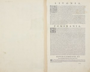 Pomeraniae, Wandalicae Regionis, Typ.; Livoniae Nova Descriptio, Joanne Portantio auctore; Ducatus Oswieczensis, et Zatoriensis, Descriptio