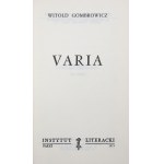 Gombrowicz Witold, Dzieła zebrane. T. X Varia [1973]