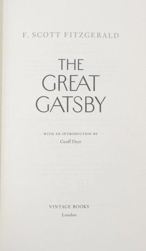 F. Scott Fitzgerald, The Great Gatsby [2012].