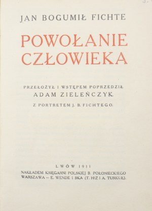 Fichte Jan Bogumił, The Vocation of Man [1911].