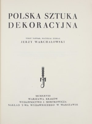 Warchałowski Jerzy, Polish Decorative Arts [1927].