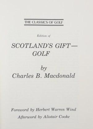 Macdonald Charles B., Scotland's Gift - Golf [1985].