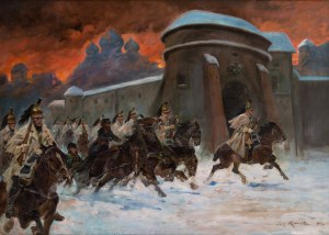 Jerzy Kossak (1886 Kraków - 1955 Kraków), Napoleon pod Moskwą, 1922