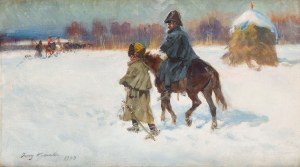 Jerzy Kossak (1886 Kraków - 1955 Kraków), W odwrocie spod Moskwy , 1928