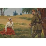 Jerzy Kossak (1886 Kraków - 1955 Kraków), Spotkanie z ułanem