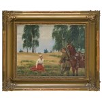 Jerzy Kossak (1886 Kraków - 1955 Kraków), Spotkanie z ułanem