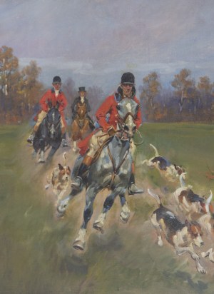 Jerzy Kossak (1886 Kraków - 1955 Kraków), Polowanie par force
