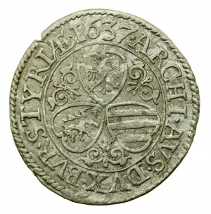 Austria, Ferdinand II, 3 krajcars 1637, Graz (217)