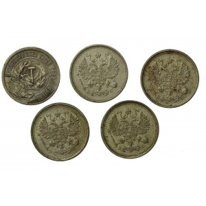 Rosja, zestaw 10 kopiejek 1916 i 1923. Razem 5 szt. (307)