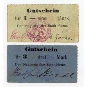 Gniew/Mewe; Stadt; (1914); 1 i 3 marek Zestaw - 2 szt. (313)