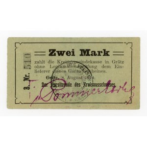 Grodzisk Wlkp./Grätz; 8.8.1914; 2 marki - Błąd w dacie (315)