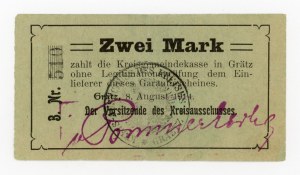 Grodzisk Wlkp./Grätz; 8.8.1914; 2 marks - Error in date (315)