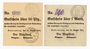 Kętrzyn/Rastenburg; Stadt; 24.8.1914; 50 fenigów i 1 marka (316)