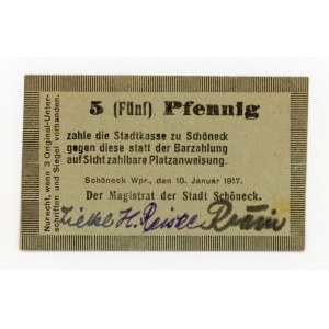 Skarszewy/Schoeneck Wpr.; Stadt; 10.1.1917; 5 fenig (324)