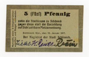 Skarszewy/Schoeneck Wpr.; Stadt; 10.1.1917; 5 fenigs (324)
