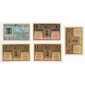 Cieszyn; Miasto; 1 x 50 halerzy i 4 x 1 korona 1919. Razem 5 szt. - Każdy inny(331)
