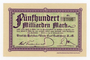 Olawa/Ohlau; Deutsche Holzbau-Werke; 15.11.1923; 500 billion marks (333)