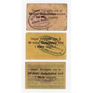 Stone Mountain/Landeshut, A. Hamburger, 5 fenig and 2 x 10 fenig, 1919/1920 (339)