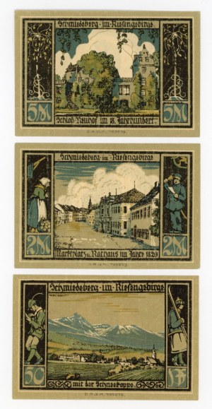 Kowary/Schmiedeberg i. R., Stadtsparkasse, 50 fenigów 2 i 5 marek 1922 - faksymile podpisu (340)