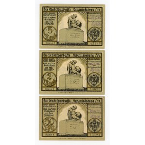 Kowary/Schmiedeberg i. R., Stadtsparkasse, 50 fenigów 2 i 5 marek 1922 - faksymile podpisu (340)