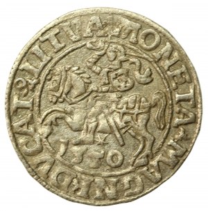 Sigismund II Augustus, Half-penny 1550, Vilnius - L/LITVA. Rare (538)