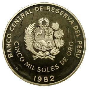 Peru, 5000 Soles, 1982. Piłka nożna. Proof (588)