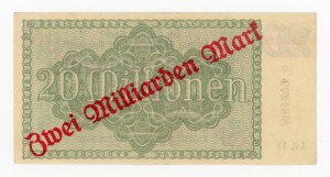 Germany, Baden, 20 million marks 1923 reprint for 2 billion marks (358)