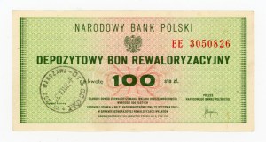 Deposit Revaluation Voucher, 100 zloty series EE (374)