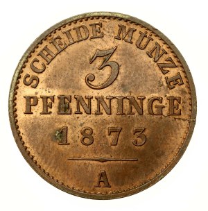 Germany, Prussia, Wilhelm I, 3 fenigs 1873 A, Berlin (713)