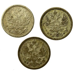 Rosja, Aleksander II, zestaw 20 kopiejek 1879-1881. Razem 3 szt. (756)