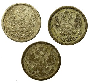 Rosja, Aleksander II, zestaw 20 kopiejek 1879-1881. Razem 3 szt. (756)