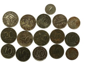 Kingdom of Poland and Ober-Ost, set of 1-20 fenig and 1 kopecks 1916-1918. total 16 pieces. (766)