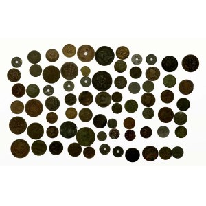 Polska i inne. Zestaw monet polskich i zagranicznych. Razem 72 szt. (768)