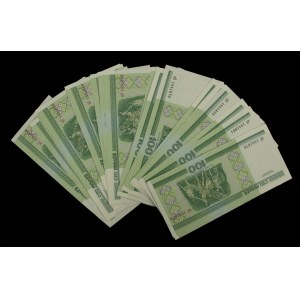 Białoruś, zestaw 100 rubli 2000. Razem 62 szt. (421)