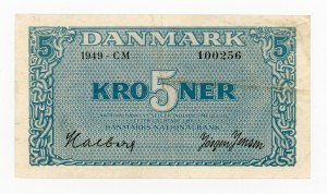 Denmark, 5 Kroner 1949 (459)