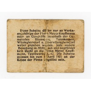 Jedlinka-Głuszyca/Tannhausen-Wüstegiersdorf, Meyer Kauffmann, 5 fenigów 1920 (473)