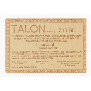 Talon makulaturowy, Poznań, 500 złotych (492)