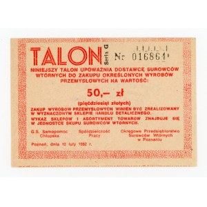 Talon makulaturowy, Poznań, 50 złotych (493)